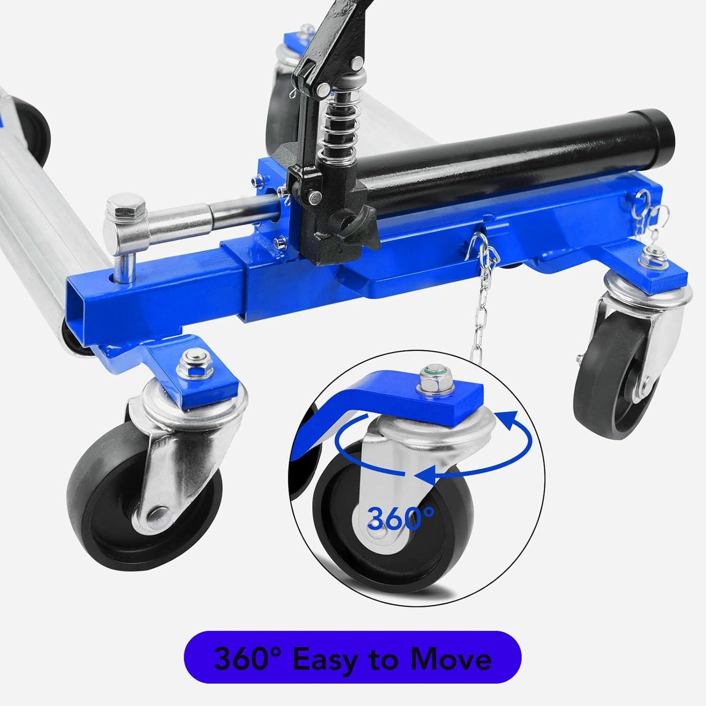 2 Pcs Car Wheel Dolly with Hydraulic Tire Jack, 1500LBS Capacity Trailer Dolly for Vehicle Positioning for Truck Rv Trailer, Blue