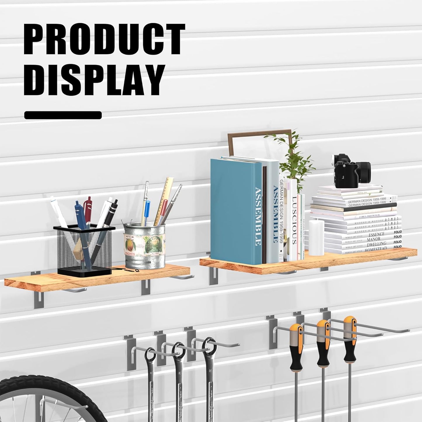 25 PK Silver 6 inch Wall Mounted Slatwall Hooks – Heavy-Duty Storage & Organization Solution