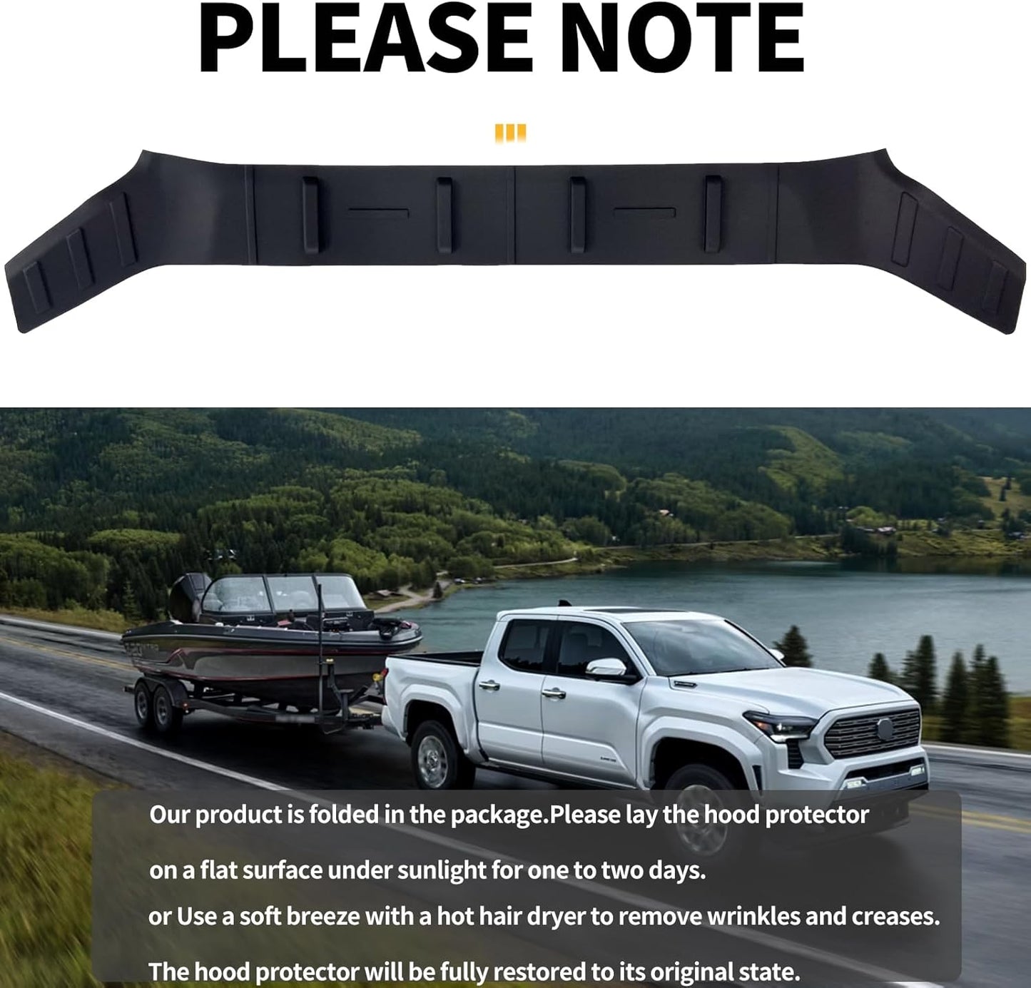 Hood Protector | Tailored for 2016-2023 Toyota Tacoma |Low Profile Deflector/Bug Shield/Bug Deflector Hood Shield Tacoma Accessories