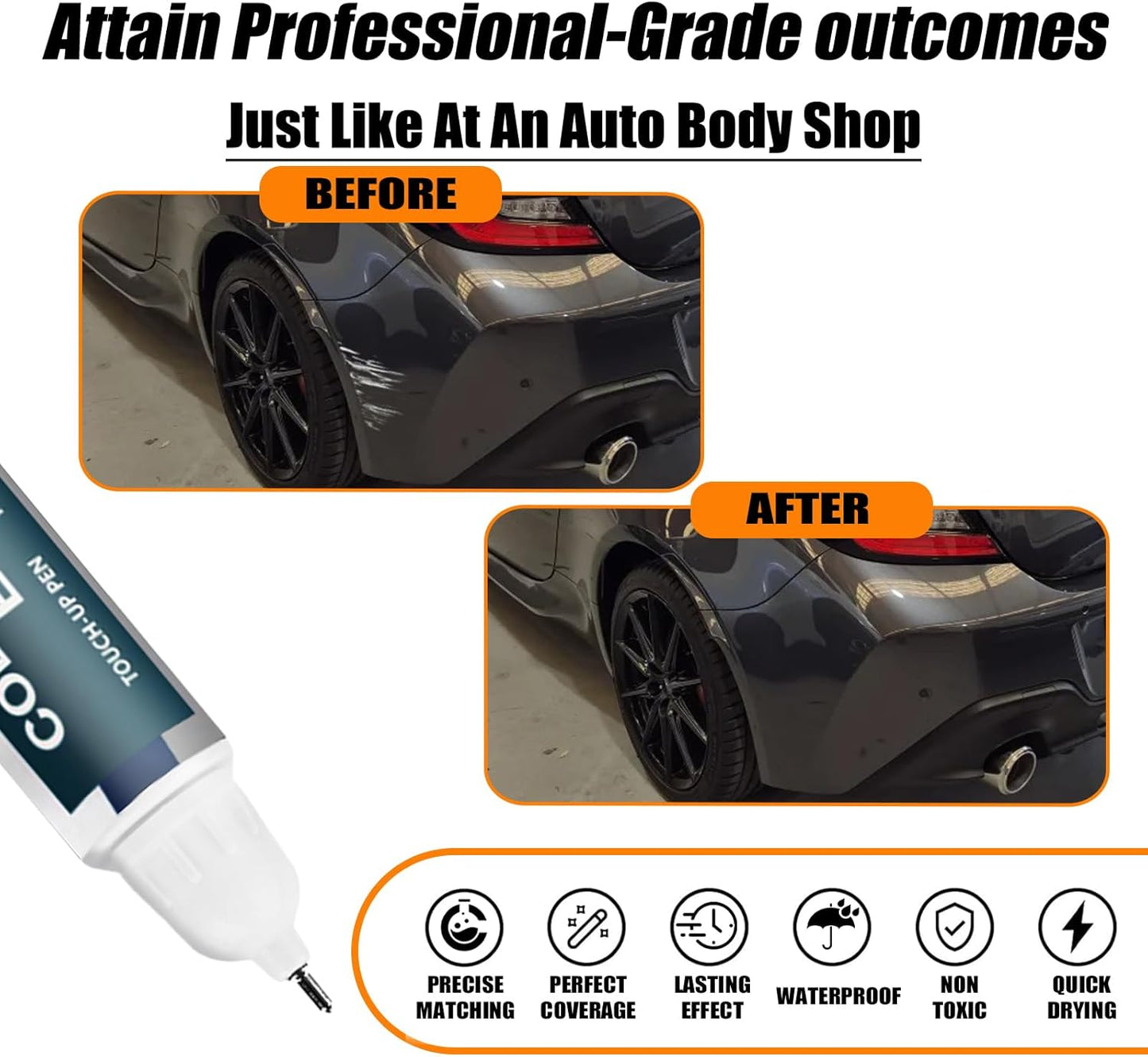 Magnetite Gray Metallic(P8Y) Touch Up Paint Compatible with SUBARU, Car Paint Pen Scratch Repair Two-In-One Touch Up Paint, Premium Car Scratch Remover for Deep Scratches