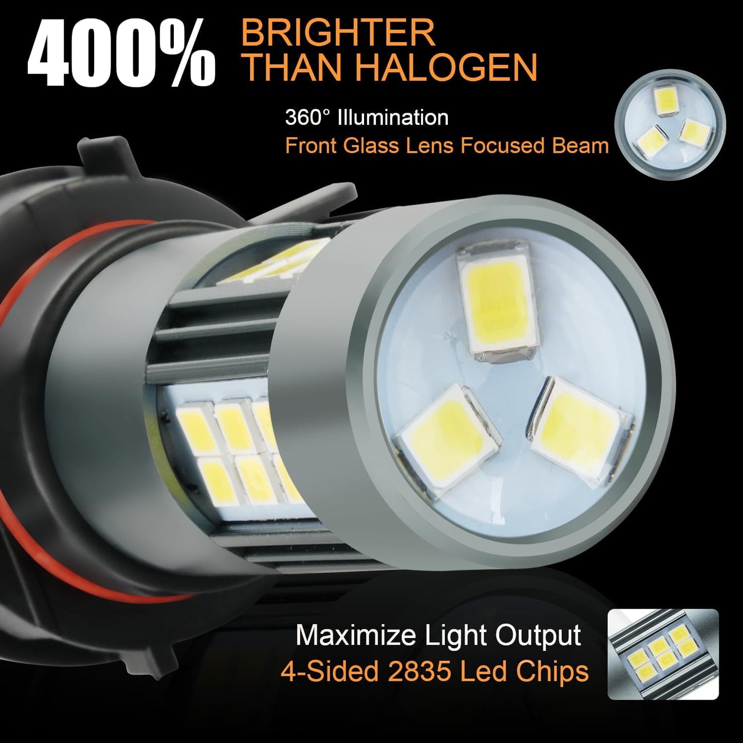 2504 LED Bulbs, PSX24W 12276 Fog Light 6500K Cool White, Pack of 2