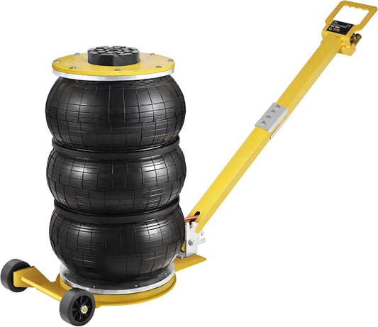 YELLOW JACKET Air Jack 5 Ton Airbag Jack with Adjustable Long Handle and Six Steel Pipes, Lift up to 18.5 inch/470 mm, 3-5 s Fast Lifting Pneumatic Jack for Cars, Garages, Repair