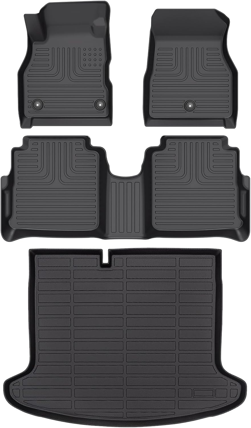 Wayhigh-All Weather Floor Mats & Cargo Liner Set for Nissan Kicks 2018-2024,Custom Fit TPE Car Mats Waterproof Heavy Duty Rubber Floor Liners Kicks Accessories