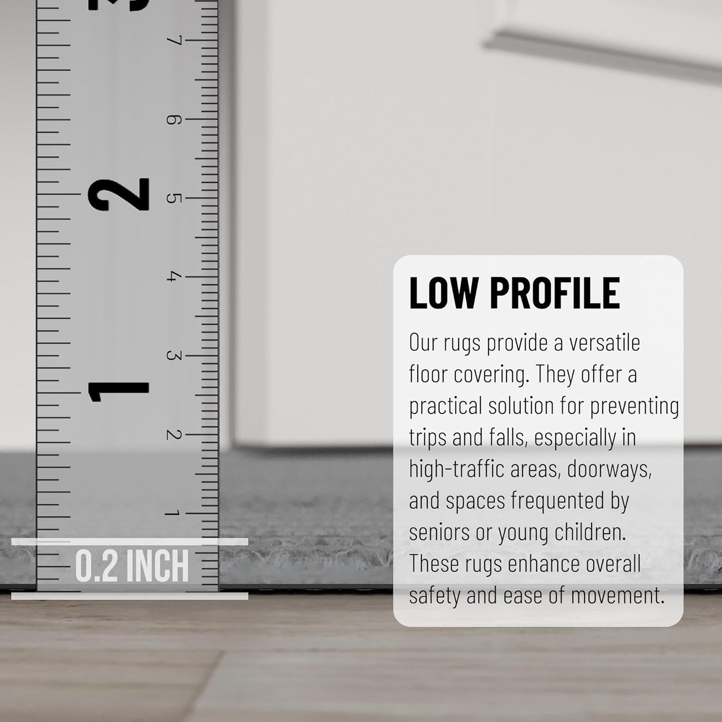 Ottomanson 4' x 6'6" Mud Mat Area Rug Scraper Carpet - Non-Slip, Dirt Trapping for Indoor & Outdoor Use - Ideal for Entryway, Garage, Kitchen, Patio & High-Traffic Areas, Gray