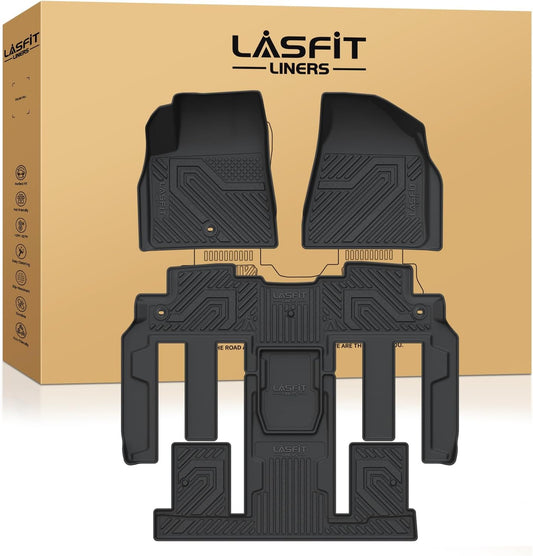 LASFIT Floor Mats for Chevy Traverse 2009-2017(Only 7 Seat)/Buick Enclave 2008-2017(Only 7 Seat)/Saturn Outlook 2008-2010(Only 7 Seat)/GMC Acadia 2007-2016 & Acadia Limited 2017(Only 7 Seat)