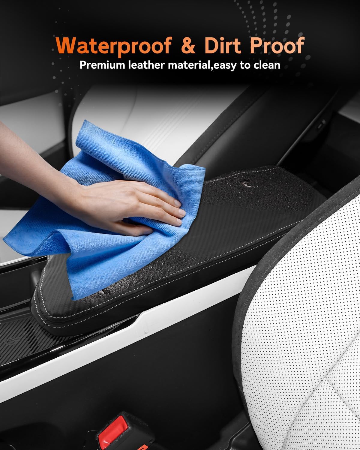 CDEFG for Kia EV6 2022-2025 Center Console Cover Armrest Box Cover for EV6 (Light, Light Long Range, Wind, GT-Line, GT) 2022 2023 2024 2025 Accessories Arm Rest Protector Carbon Fiber