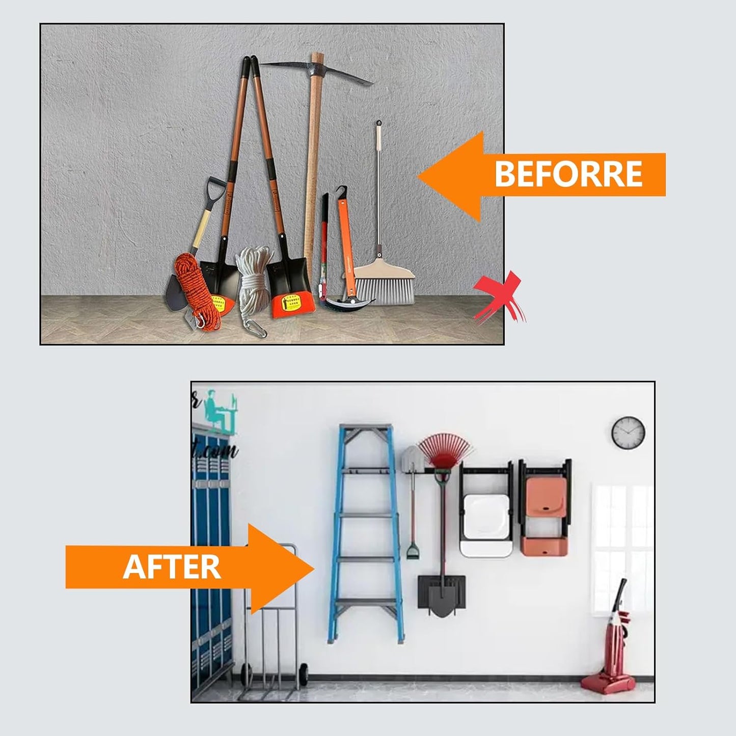 Folding Chair Rack, Heavy Duty Garage Wall Mount Organizer and Holder, Multi-Use Storage Hooks for Chairs, Ladders, Garden and Yard Tools, Durable Metal Utility Hangers (4Pack)