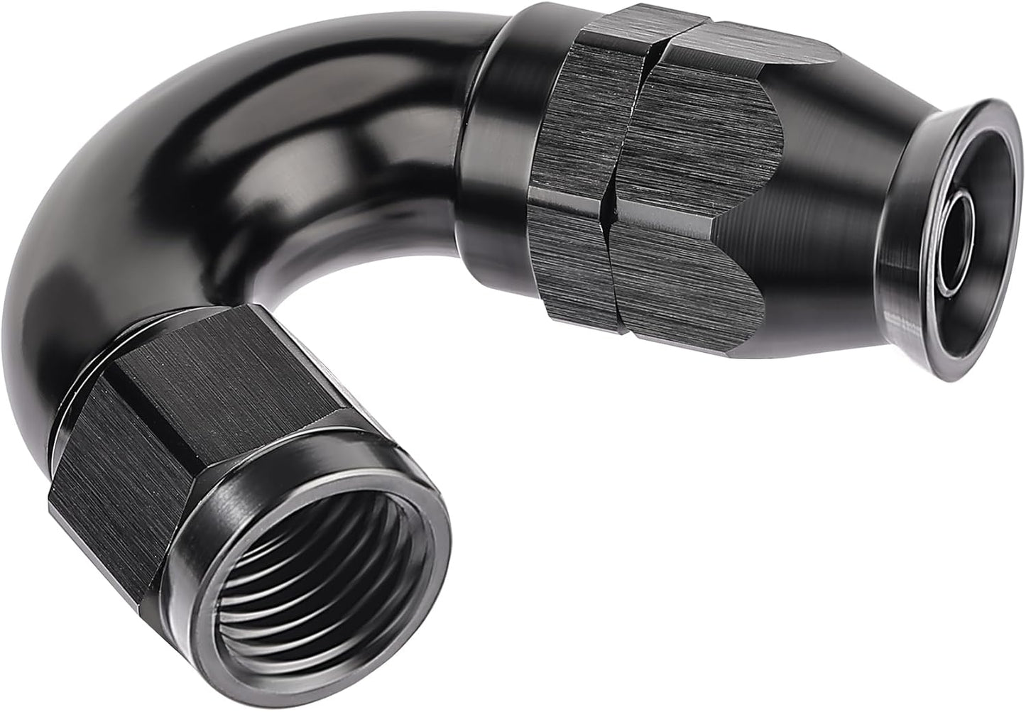 EVIL ENERGY 4AN 150 Degree PTFE One Piece Full Flow End Hose Fitting Aluminum Black