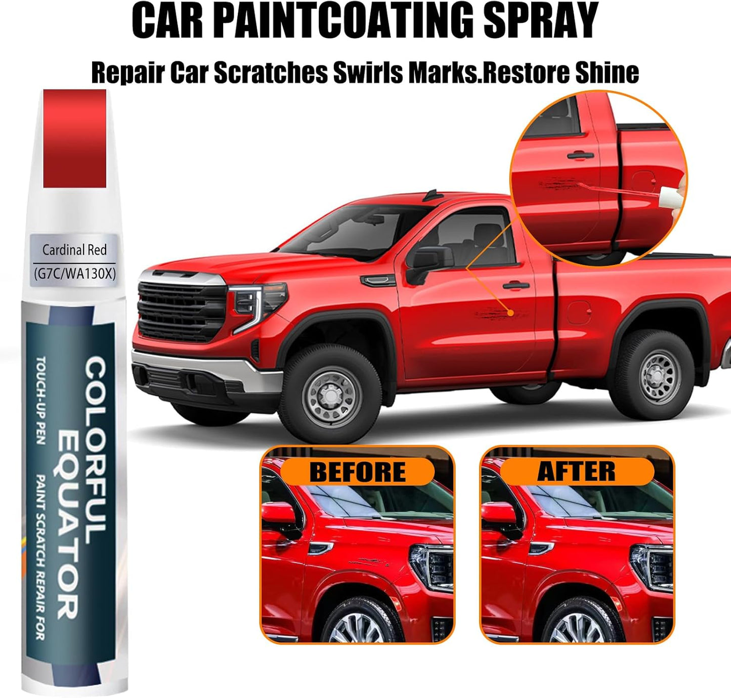 Cardinal Red(G7C/WA130X) Touch Up Paint for GMC, Car Paint Pen Scratch Repair Two-In-One Touch Up Paint, Premium Car Scratch Remover for Deep Scratches