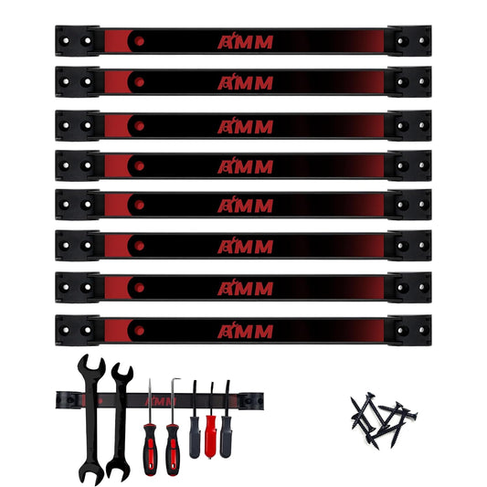 AMM 8PCS Magnetic Tool Holder Strip, 12" Heavy Duty Tool Organizer Magnetic Strip with Mounting Screws, Tool Magnet Bar for Tool Storage, Garage Organization
