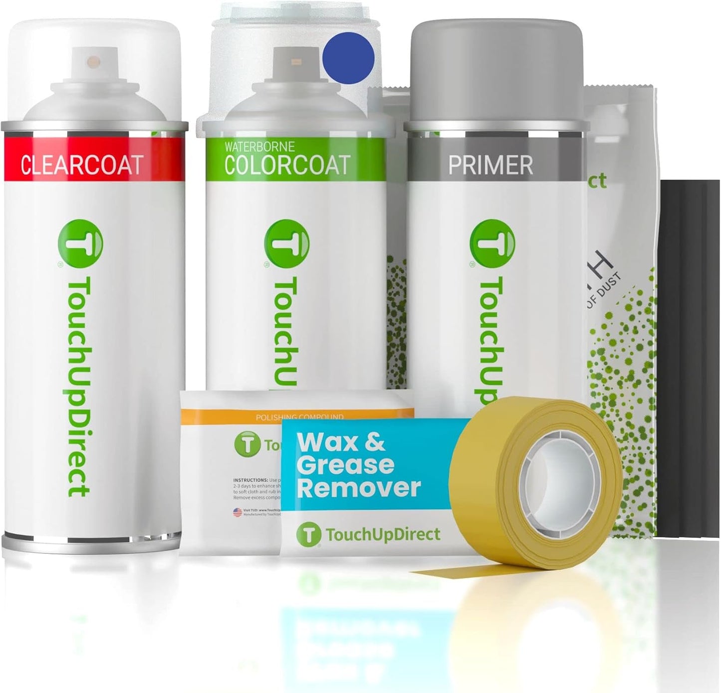 TouchUpDirect 8X2 Blue Eclipse Metallic Compatible with Toyota Exact Match Touch Up Paint Aerosol - Platinum Kit