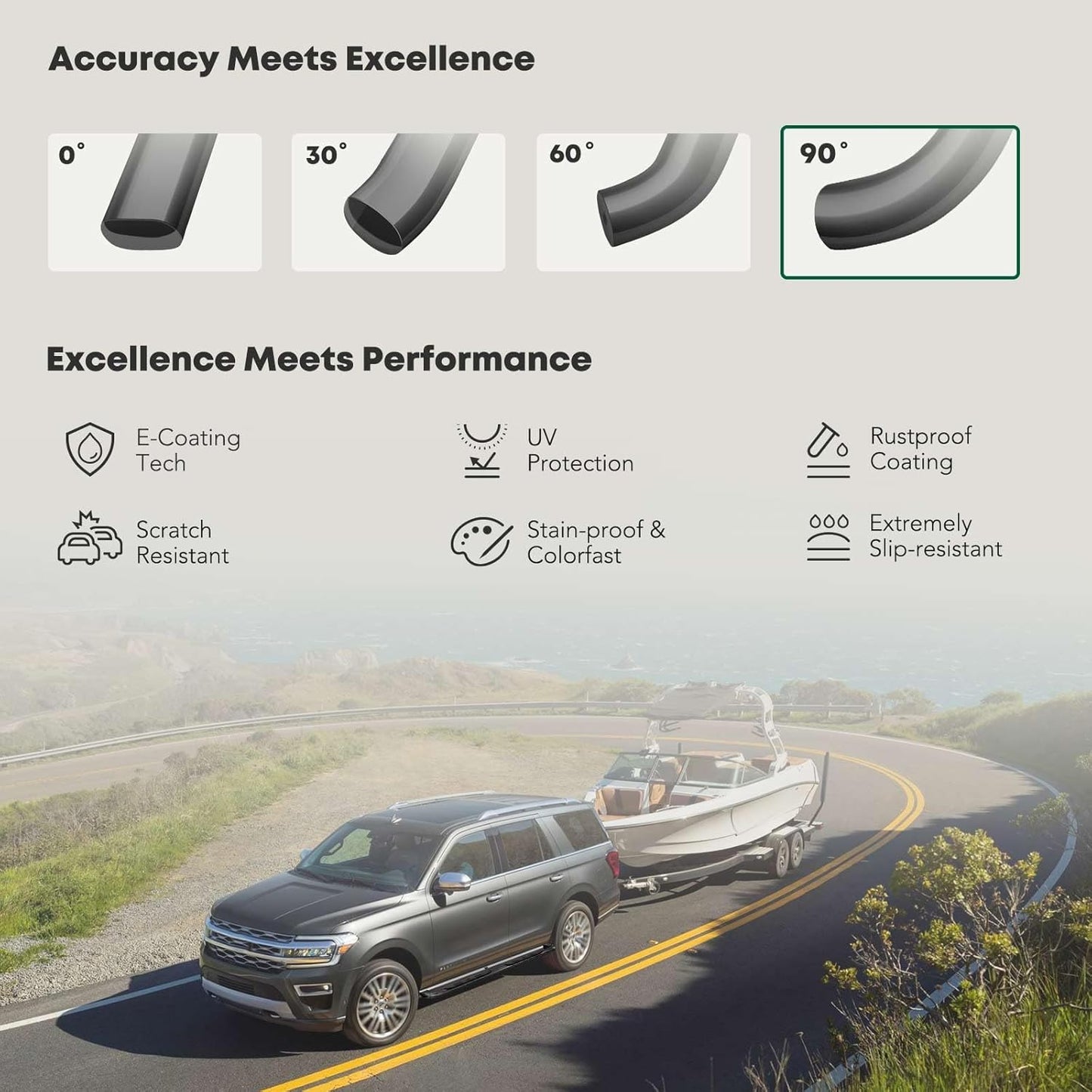 YHTAUTO 3 Inch Running Boards Side Steps Compatible with Chevy Silverado & GMC Sierra 1500/2500 HD/3500 HD 2019-2024, Extended Cab, Round Carbon Steel Black Powder, Truck Cab Side Step Rails