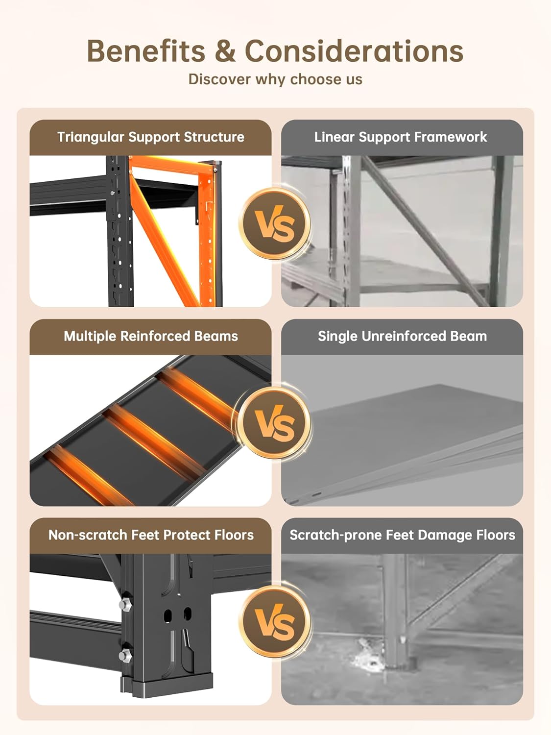 4-Tier Storage Shelves,79" H Heavy-Duty Garage Shelving Unit,Adjustable Industrial Metal Shelf System,4,000lbs Capacity,Tool Organizer for Garage,Workshop,48" W*20" D*79" H,Black
