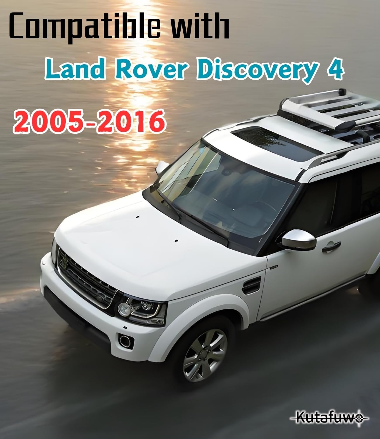 Roof Rack Side Rails Compatible with Land Rover Discovery 4 2005-2016 Models，Luggage Rack Silver Aluminum Cargo Management Car Accessories