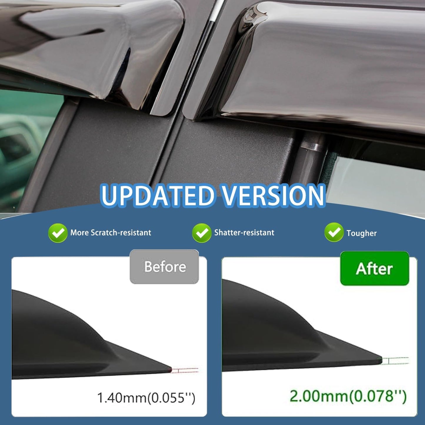 4PCS Rain Guards Window Visors Fits for 2007-2011 Honda CR-V (CRV) SUV, Outside Mount Wind Deflector, Vent Visors Shade Shield, Exterior Car Accessories, 2007 2008 2009 2010 2011