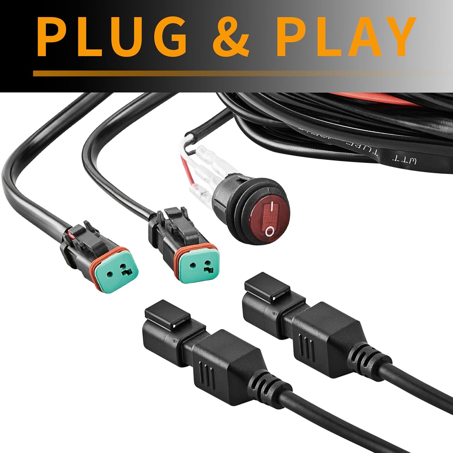 LED Light Pods, Offroad Driving Lights 5 Inch 120W 10000lm Off Road LED Work Pods for Truck Car Boat ATV Tractor 12V 24V Auxiliary Fog Lights, 【IP68 Waterproof with DT Wiring Harness】