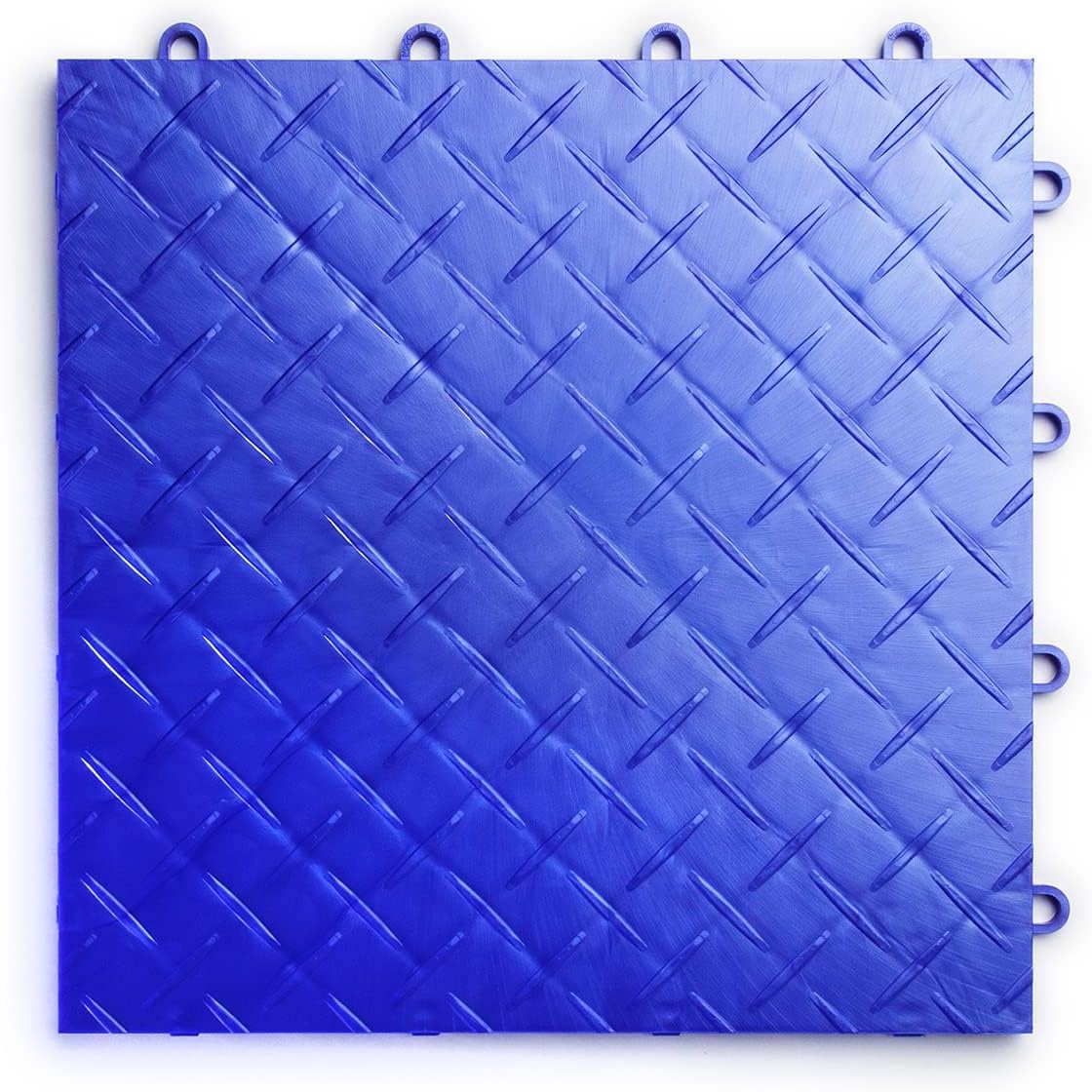 Big Floors RaceDeck Diamond Plate Design, Durable Interlocking Modular Garage Flooring Tile (Royal Blue, 12 Pack of 12 x 12" Tiles)