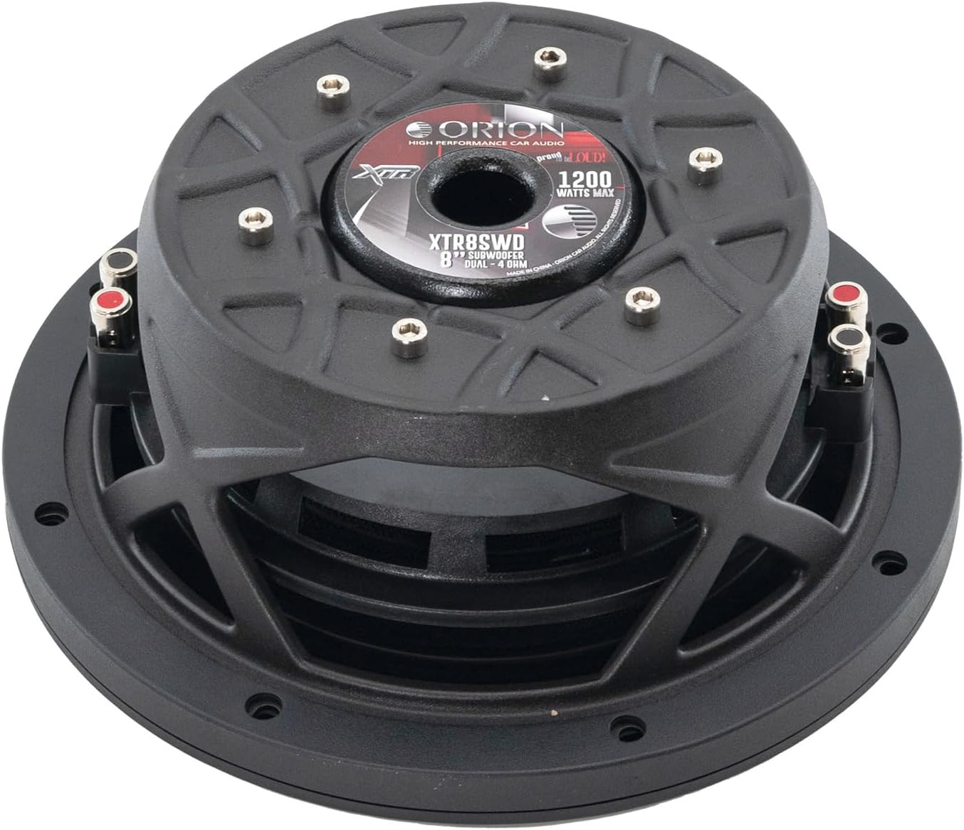 Orion XTR Series XTR8SWD2 Free Air Slim Shallow Mount 8” Car Subwoofer, 1200W Max Power, 300W RMS, Dual 2 Ohm, UV Coated Cone, NBR Surround – OEM Sub Replacement Compact for Lexus, BMW, Nissan, & More