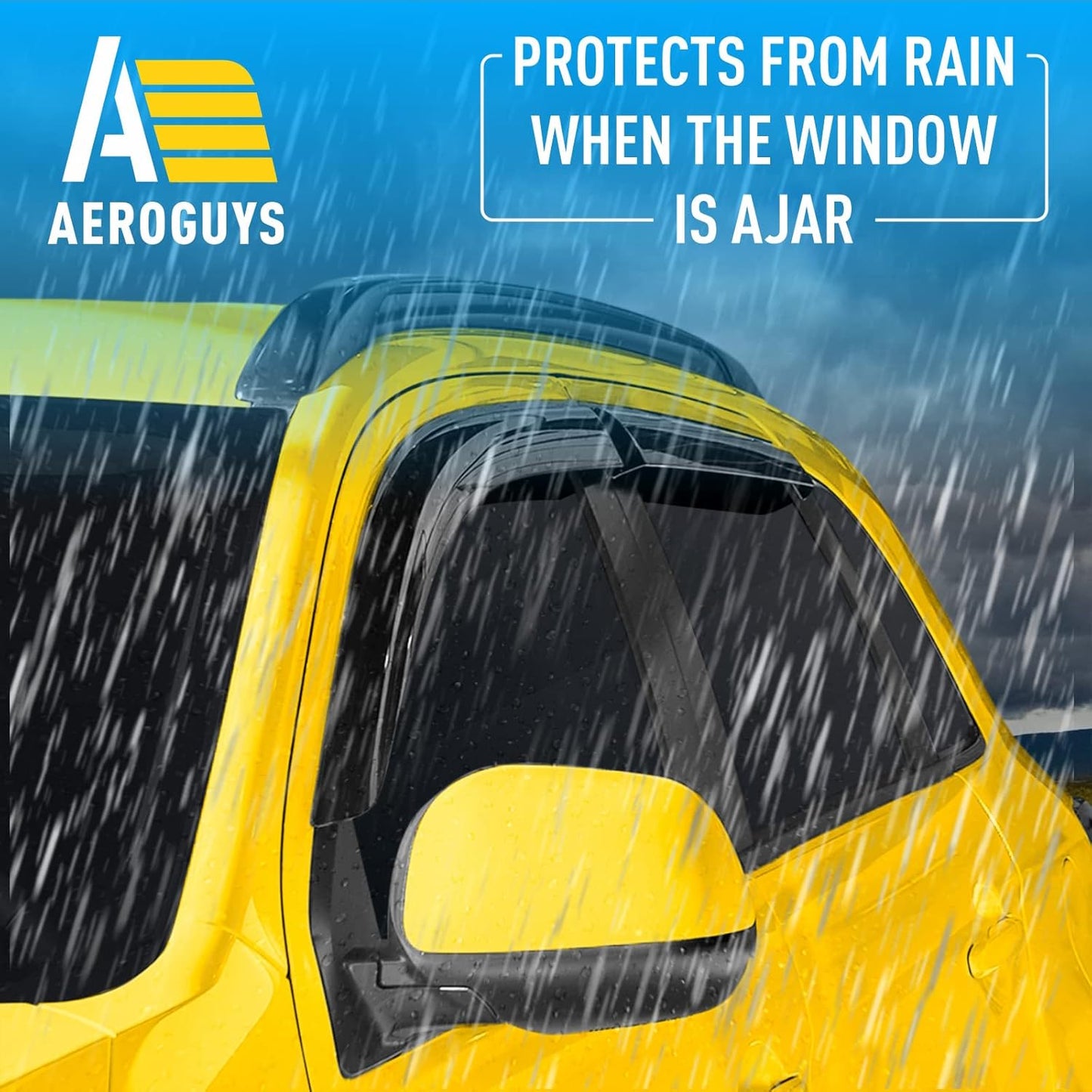 Extra Durable Window Deflectors Tape-On Window Visors Rain Guards Fit for Mitsubishi Outlander Sport 2011-2025, Sun Visors, Wind Vent for Shades, Exterior Car Accessories - 4pcs. AG0820