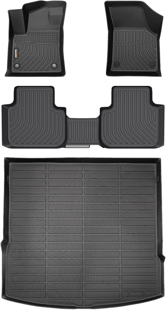 Binmotor-All Weather Floor Mats & Cargo Liner for Volkswagen Atlas Cross Sport 2020-2025(5 Passenger), Car Mats TPE Material, Heavy Duty Car Floor Liners Guard for VW Atlas Cross Sport Accessories