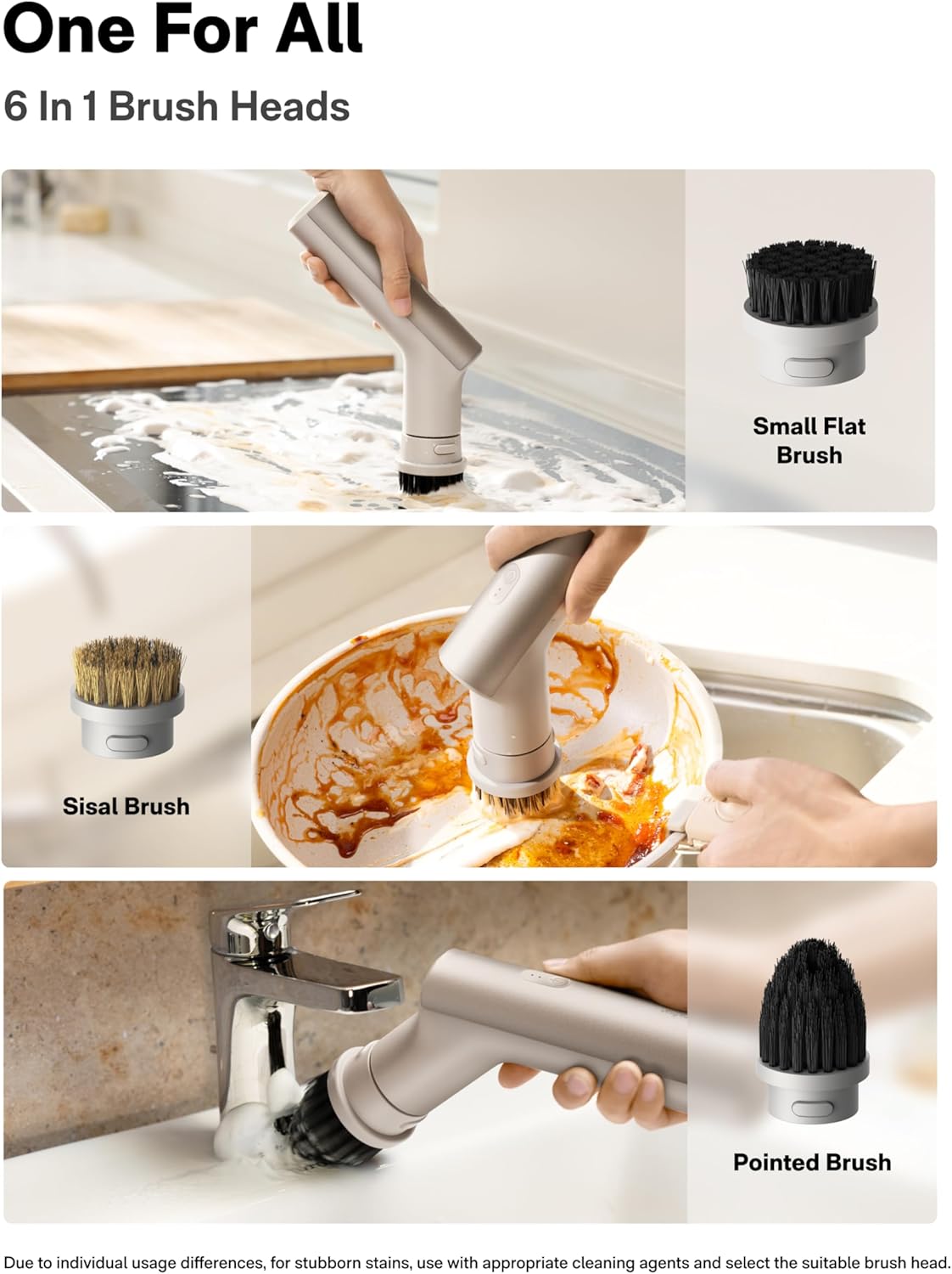 HOTO Cordless Electric Spin Scrubber, IPX7 Full Body Waterproof Dish Scrubber Brush, Bathroom Cleaning Brush, Max 22 in-lb, Power Scrubber with 9 Brush Heads for Kitchen, Sink, Bathroom, Shower, Tile