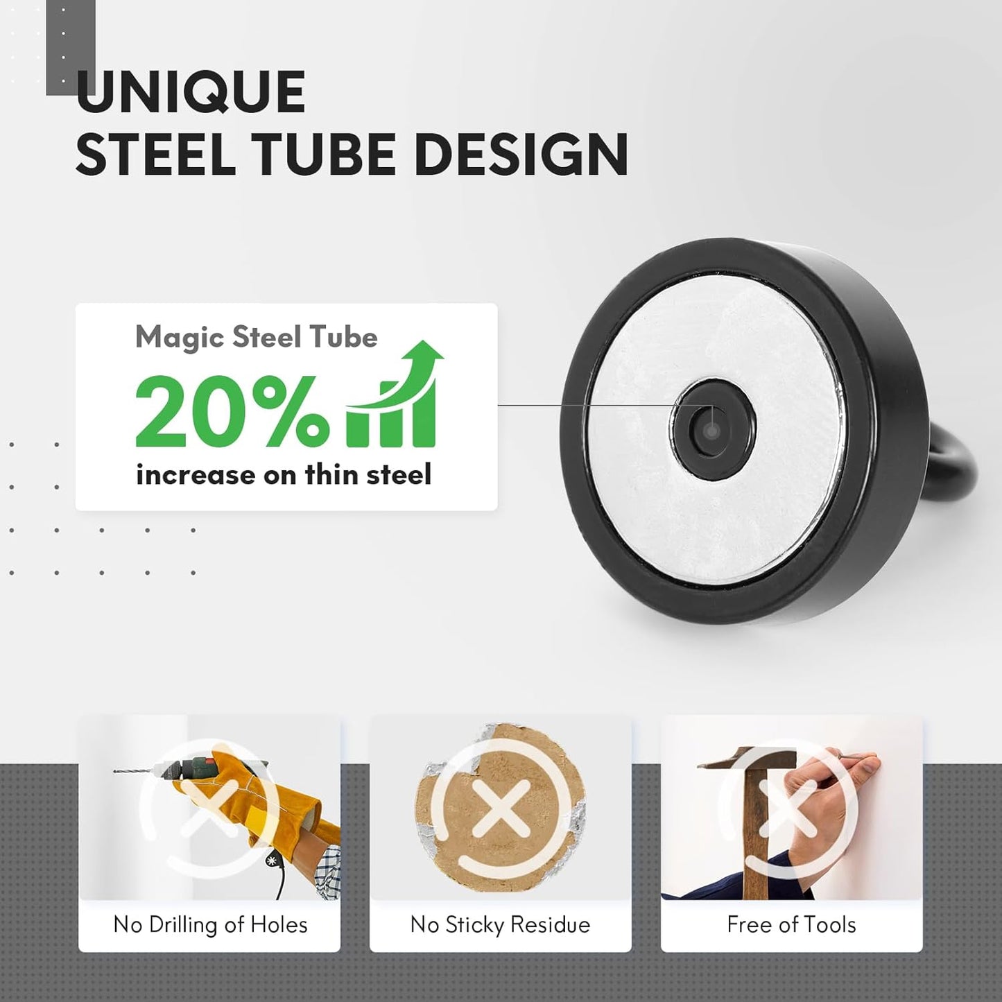 Neosmuk Magnetic Hooks, Cruise Ship Essentials, 80lb+ Heavy Duty Magnetic Hooks for Cruise Cabins, Refrigerator, Grill, Hanging, and Travel | Extra Strong Must-Haves Magnet Hook,Black