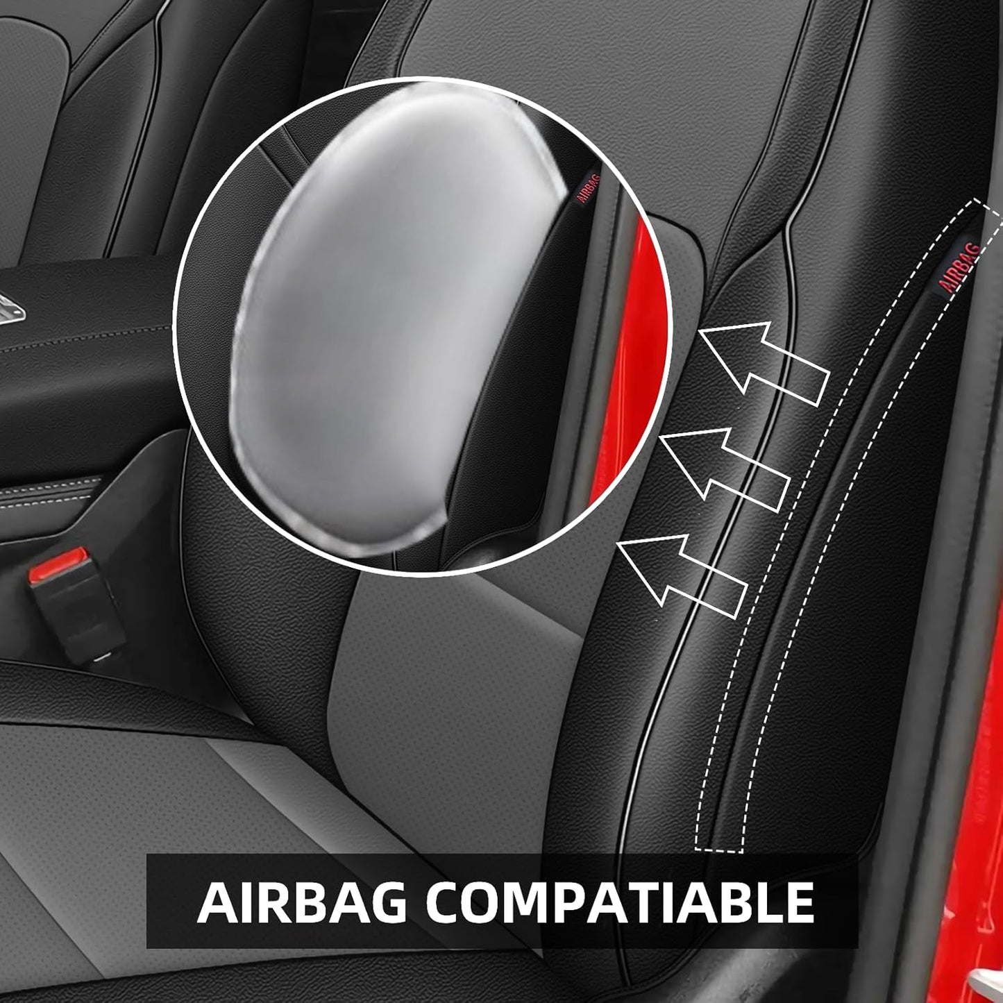 AOMSAZTO Seat Covers for Ram 2500: 2019 2020 2021 2022 2023 2024 2025 Custom Fit Car Seat Covers Full Set (Black+Gray)