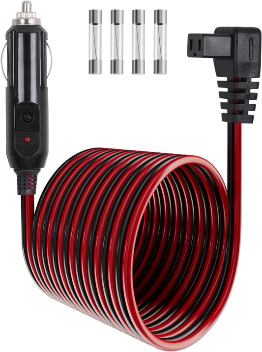 12V/24V Car Refrigerator Power Cord is Compatible with Alpicool, ARB, ICECO, Setpower, COSTWAY, and JoyTatus 12V/24V Portable Car Refrigerators. (Black Red 10FT)