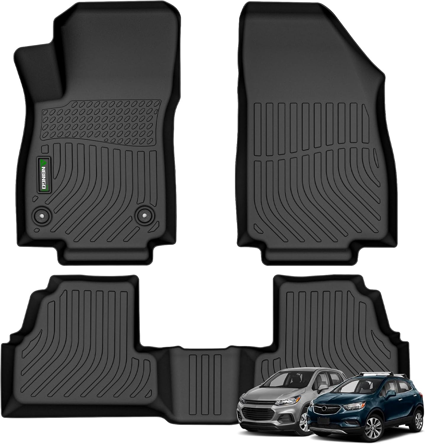 ANBINGO® Floor Mats for 2014-2022 Chevrolet Trax / 2013-2022 Buick Encore (Not GX) Waterproof Car Mats All Weather Guard TPE Automotive Floor Liners Front& Rear Row Full Set Black