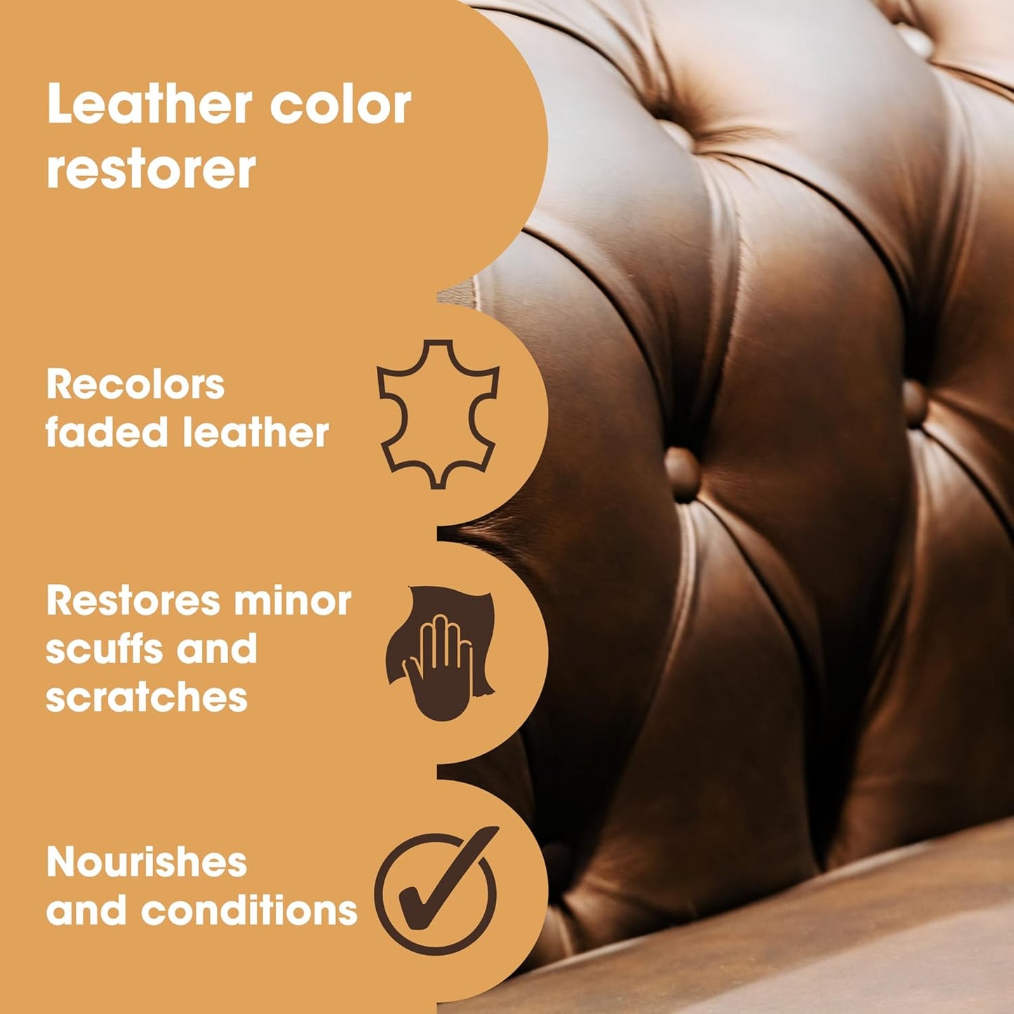 The Original Leather Recoloring Balm by Furniture Clinic - Dark Brown Leather Dye for Furniture, Couches & Car Seats - Restore Scratched, Faded, & Damaged Surfaces