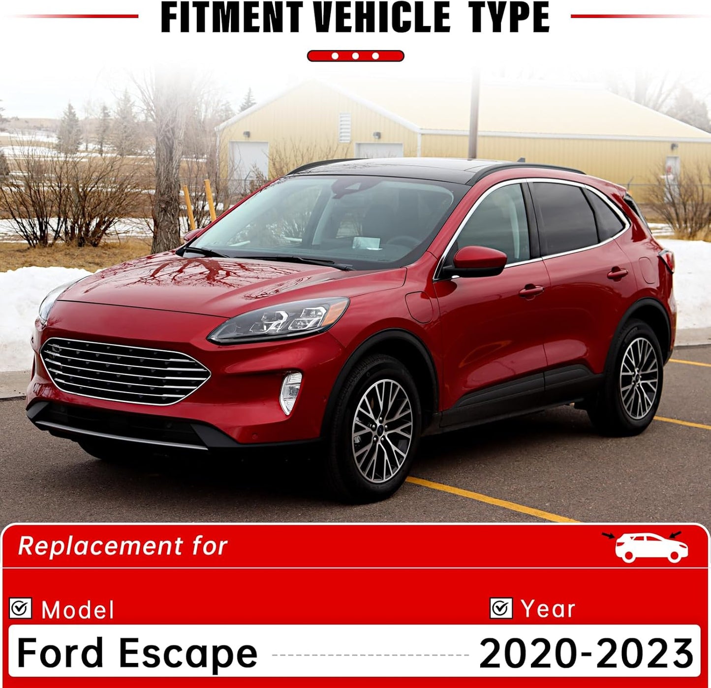 Windshield Wiper Blades Replacement for Ford Escape 2020 2021 2022 2023 Original Factory Quality Front Rear Wipers Blade Set for My Car - 24" 20" 11" (Pack of 3)