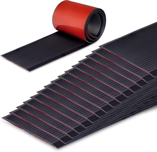 Rubber Bond 4x36in Anti Slip Stair Treads (15-Pack) - Waterproof Outdoor/Indoor Heavy Duty Non-Skid Tape for Stairs - Adhesive Rubber Grip Strips for Steps & Ramps - Black