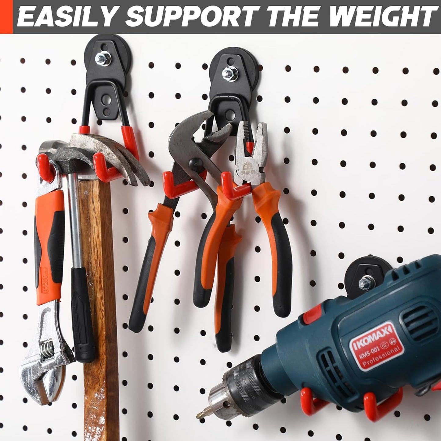 Landhoow Large Magnetic Hooks Heavy Duty Garage Magnet Hooks Strong Storage Utility Magnetic Hangers with Anti Slip Rubber Coating for Indoor and Outdoor Hanging(Orange,10 Pcs)