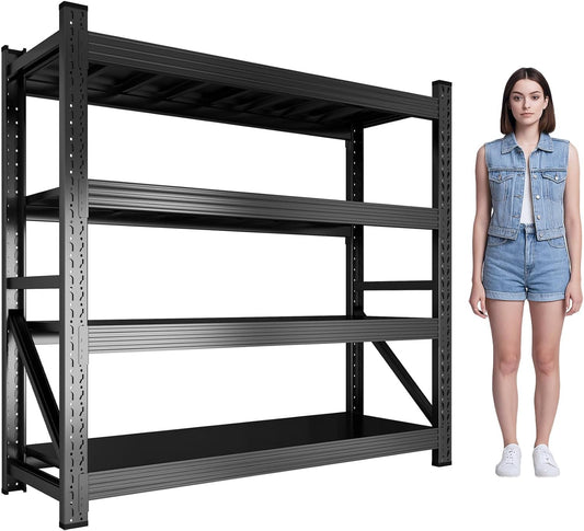 5000LBS Garage Shelving 59" W Heavy Duty Storage Shelves, 4 Tier Industrial Adjustable Metal Shelves, Shelving Units for Garages, Warehouses