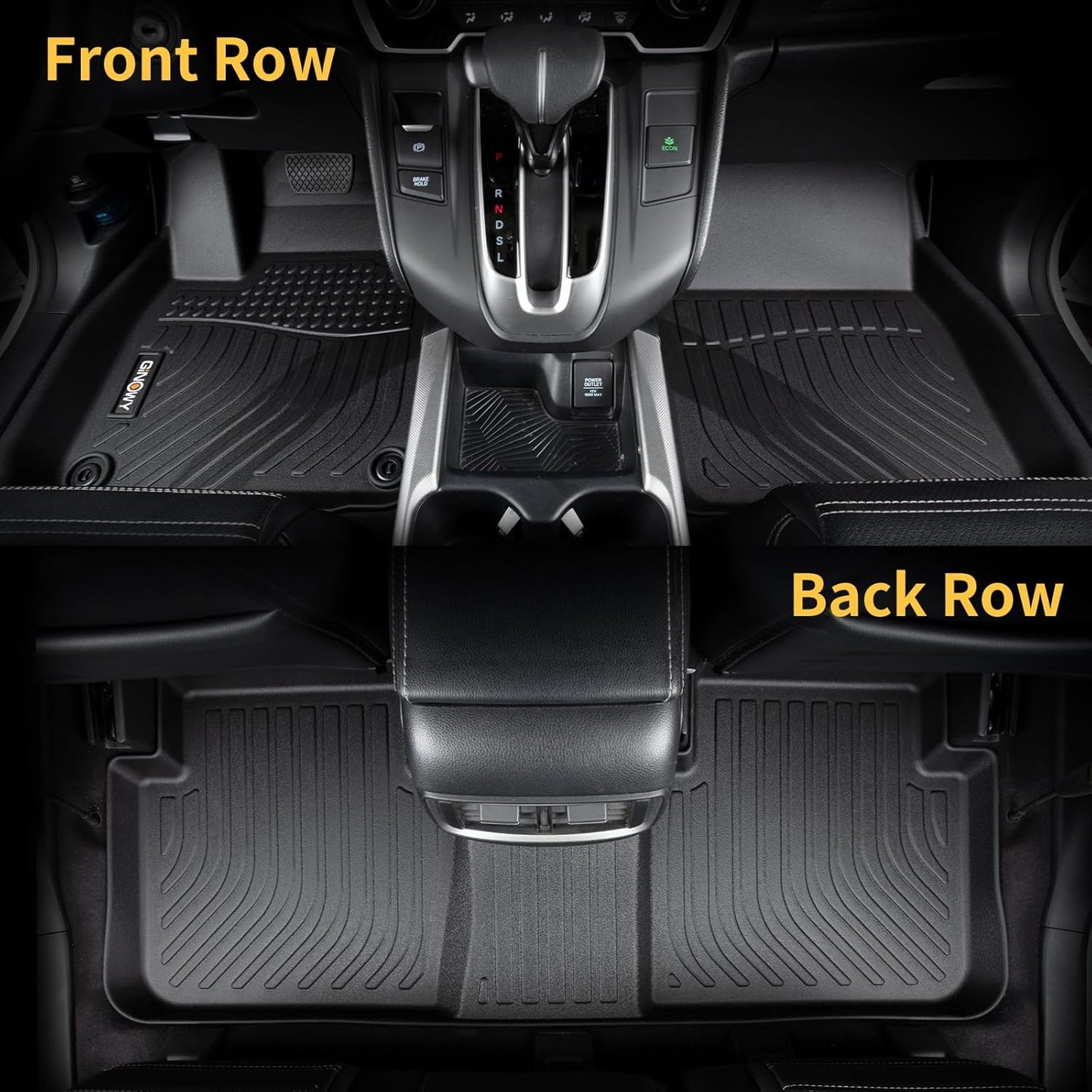 GINOWY- Floor Mats & Cargo Liner for Mazda CX50 2023-2025, TPE All Weather Protection 2024 CX50 Car Mats Waterproof Non-Slip Trunk Mat CX-50 Automotive Accessories Black