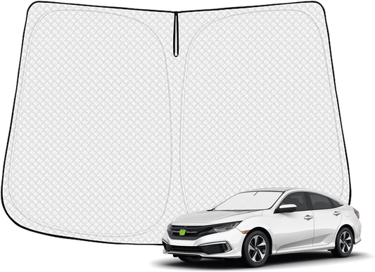 Windshield Sun Shade for 2016-2021 Honda Civic 10th Gen Accessories Thicken 6-Layer Front Window Sunshade Cover Sun Visor Protector Foldable Block UV Rays Keep Vehicle Cool