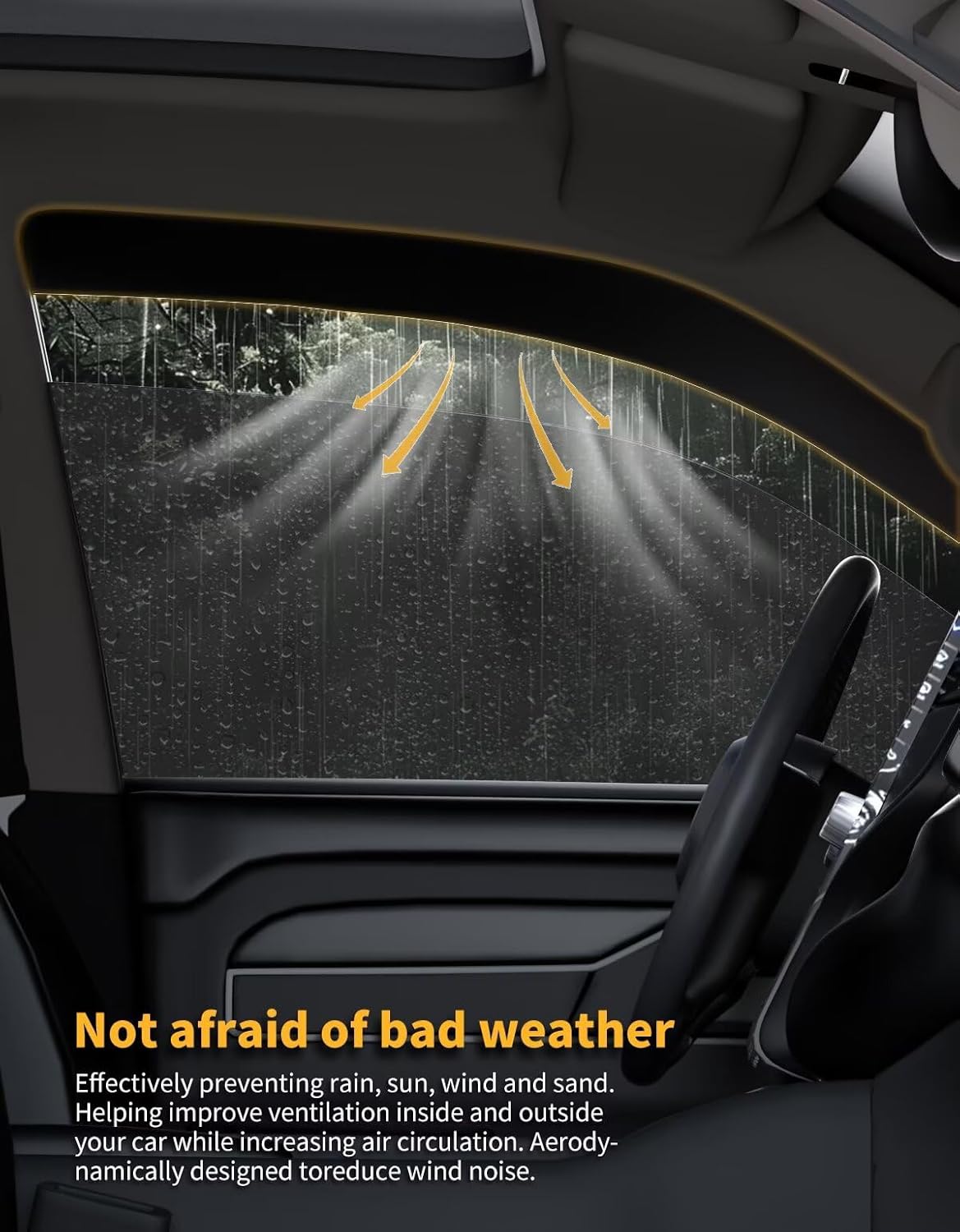 in-Channel Window Rain Guards Fit for Truck Jeep Wrangler JL 2018-2025 and Gladiator 2020-2025 Extra Durable Window Visors Window Deflectors Vent Visors Vent Shades Car Accessories-4 pcs