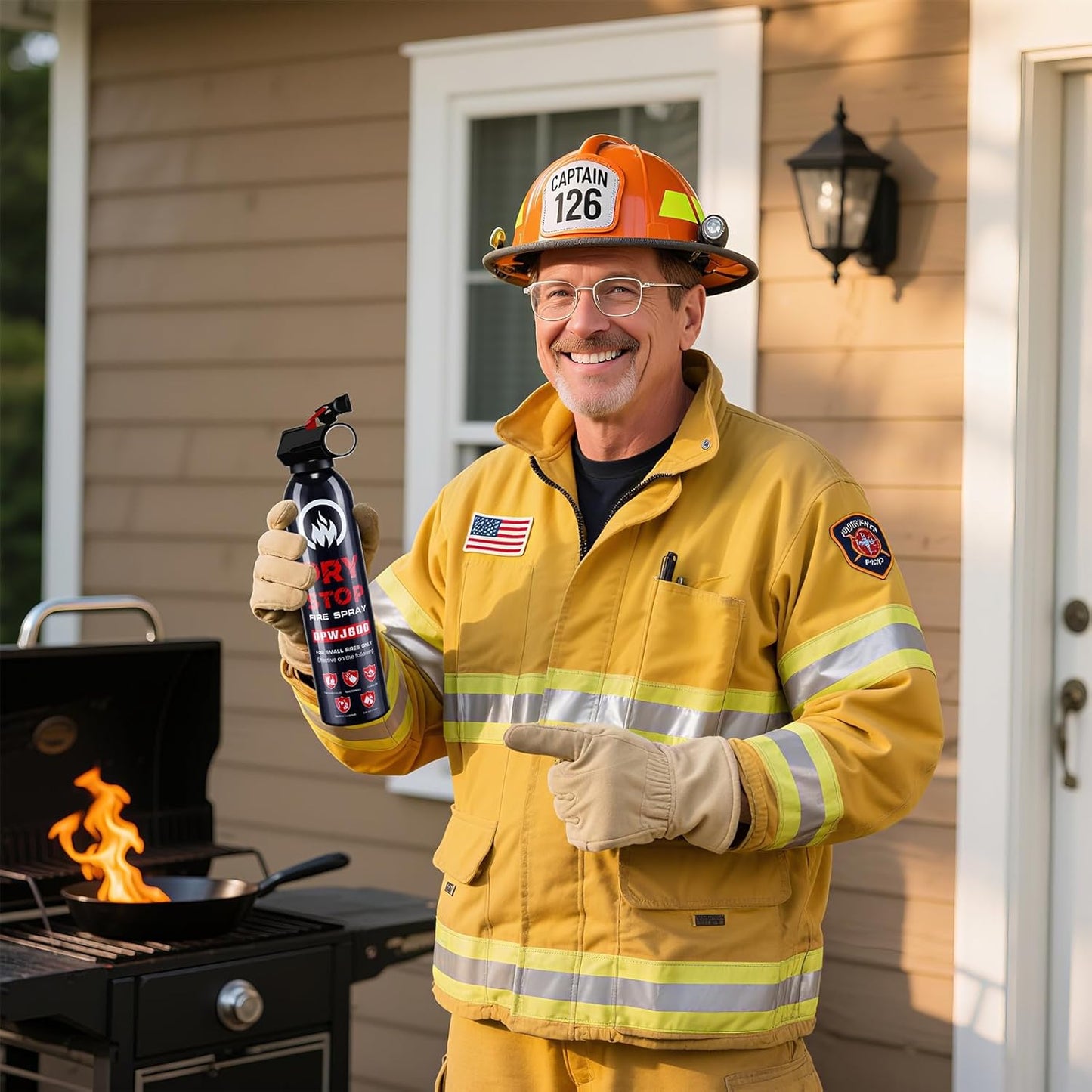 4 Pack Dry Powder Fire Extinguisher - Portable Dry Chemical Fire Extinguisher for Home, Car, Garage, Kitchen - Works on Electrical, Grease and More