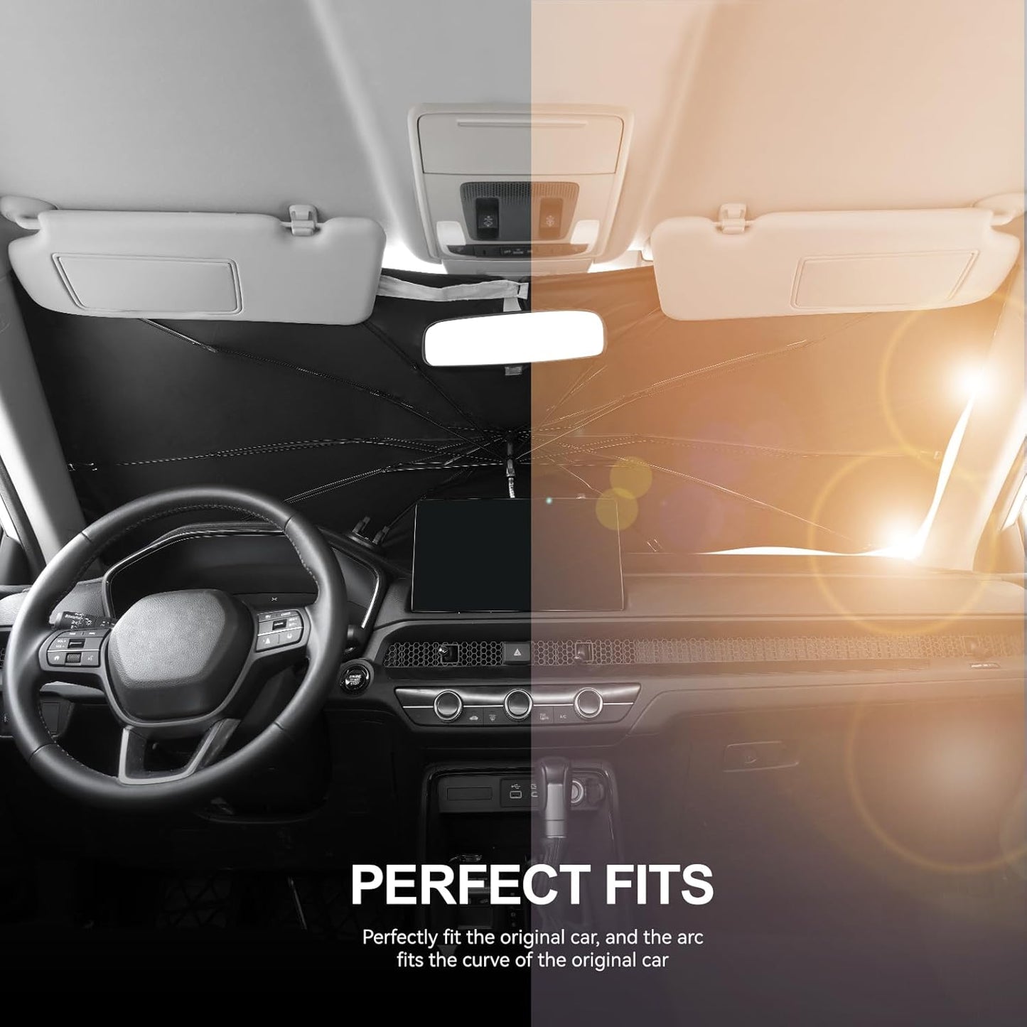 2023 2024 2025 2026 Upgraded for Honda CRV Sunshade, Portable Foldable Sunshade Accessories, [Nano Ice Crystals Coating] UV Protection, Keeps Interior Cool (for Honda CRV 2023-2026)