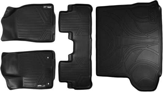 MAXLINER All Weather Custom Fit 2 Row & Cargo Liner Behind The 2nd Row Floor Mat Liner Set Compatible with 2014-2019 Toyota Highlander