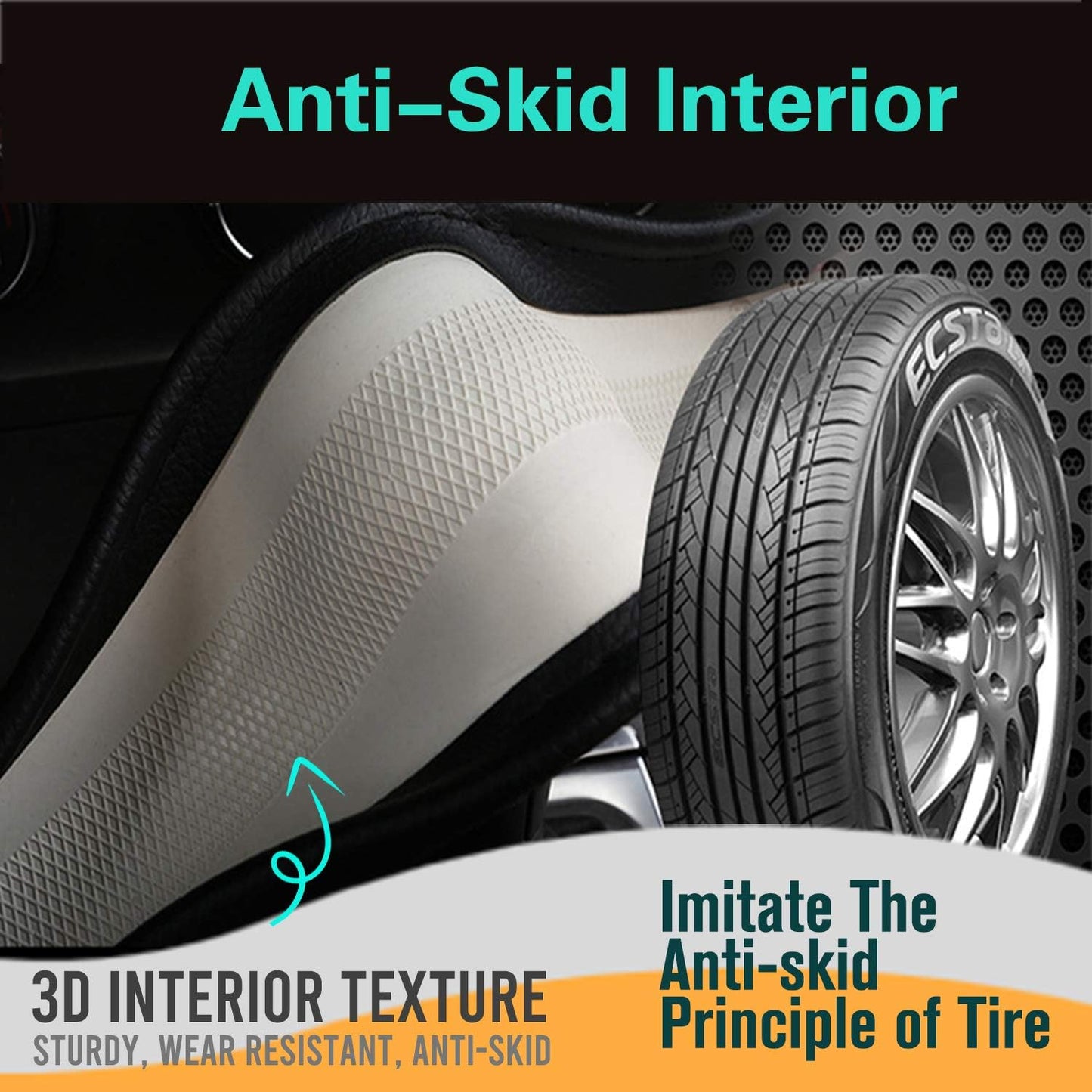 PINCTROT Large Size Steering Wheel Cover Great Grip with 3D Honeycomb Anti-Slip Design, 15.5-15.75 Inch (Purple)