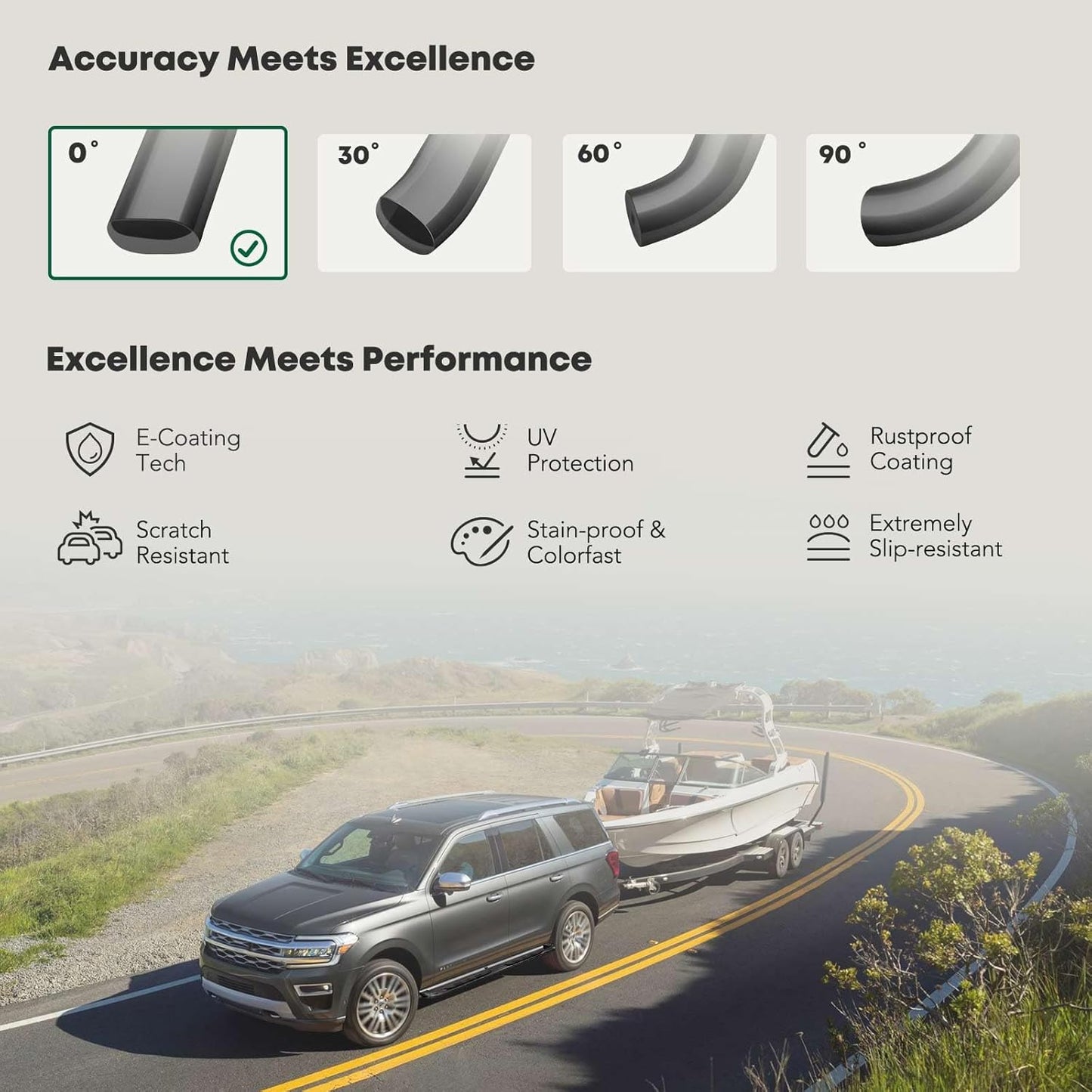 YHTAUTO 4" Running Boards Side Steps Fits Chevy & GMC Silverado/Sierra 1500 19-24, Silverado 1500 LTD/Sierra 1500 Limited 22, Silverado/Sierra 2500 HD & 3500 HD 20-24 - Crew Cab, Oval Straight Truck