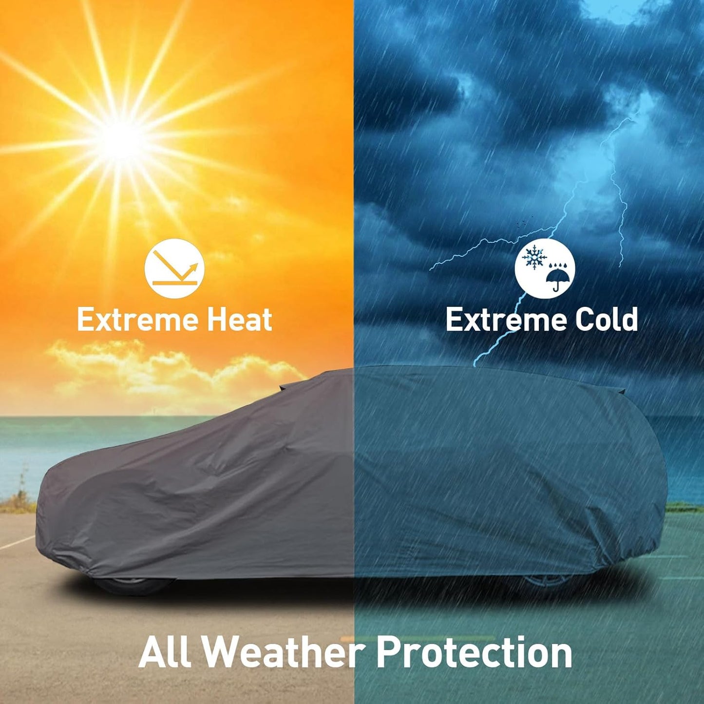 USCarCover Supreme Car Cover for Jeep CJ7 1976 1977-1986 SUV 2-Door Upgraded Fabric All Weather Protection, Breathable Pollution, Dust, Sun, Snow, Rain