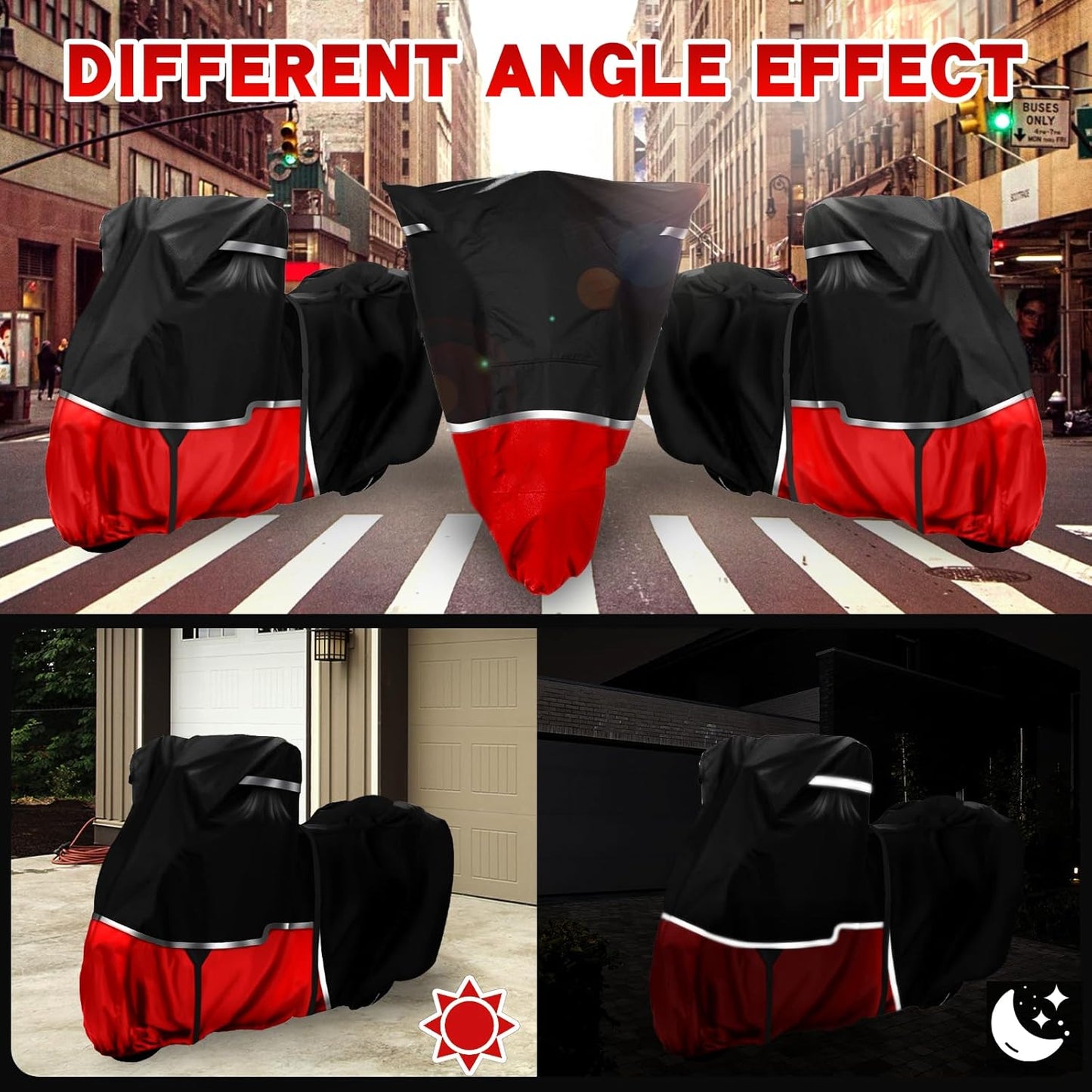 420D Motorcycle Cover Suitable for Honda GL1500, GL1800, Valkyrie Interstate, Oxford Cloth Waterproof Motorcycle Cover Easy to Clean Tear-Resistant All Weather Protection for Outdoor Protection