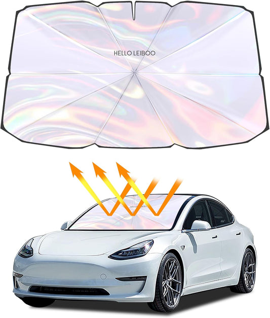 helloleiboo 𝟐𝟎𝟐5 𝑼𝑷𝑮𝑹𝑨𝑫𝑬 Car Windshield Sun Shade Umbrella,Colorful 360°Rotating Foldable Windshield Sun Shade Front Window Reflective Polyester Blocks Heat and Sun Sun Shade for Cars SUV
