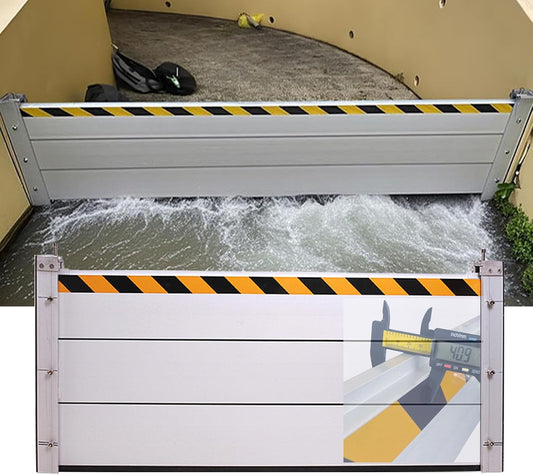 Reusable Heavy Duty Aluminum Flood Barriers for Home Exterior, Flood Protection Barriers Water Barrier Door Quick Detachable Garage Doors Detachable Mobile Rain Water Baffle (H 7.9 inch L 3.5FT)