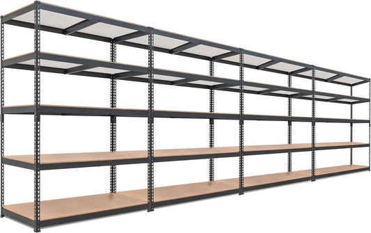 HOMEDANT 5 Tier Laminated Boltless Heavy Duty Garage Storage Adjustable Wide Size Metal Shelving Unit Utility Rack Shelves Organization Multipurpose Shelf Shed Warehouse 47.7"W x 24.1"D x 71.3"H 4Pack