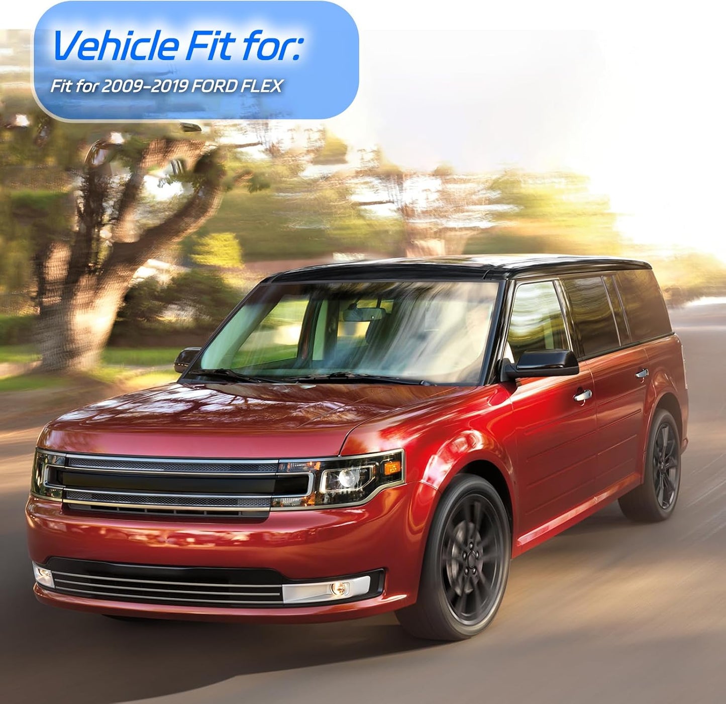 Window Visors Rain Guards Fit for 2009-2019 Ford Flex, Outside Mount Wind Deflector Shade, Tape-on Smoke Tinted Vent Visor Shields, 2010 2011 2012 2013 2014 2015 2016 2017 2018