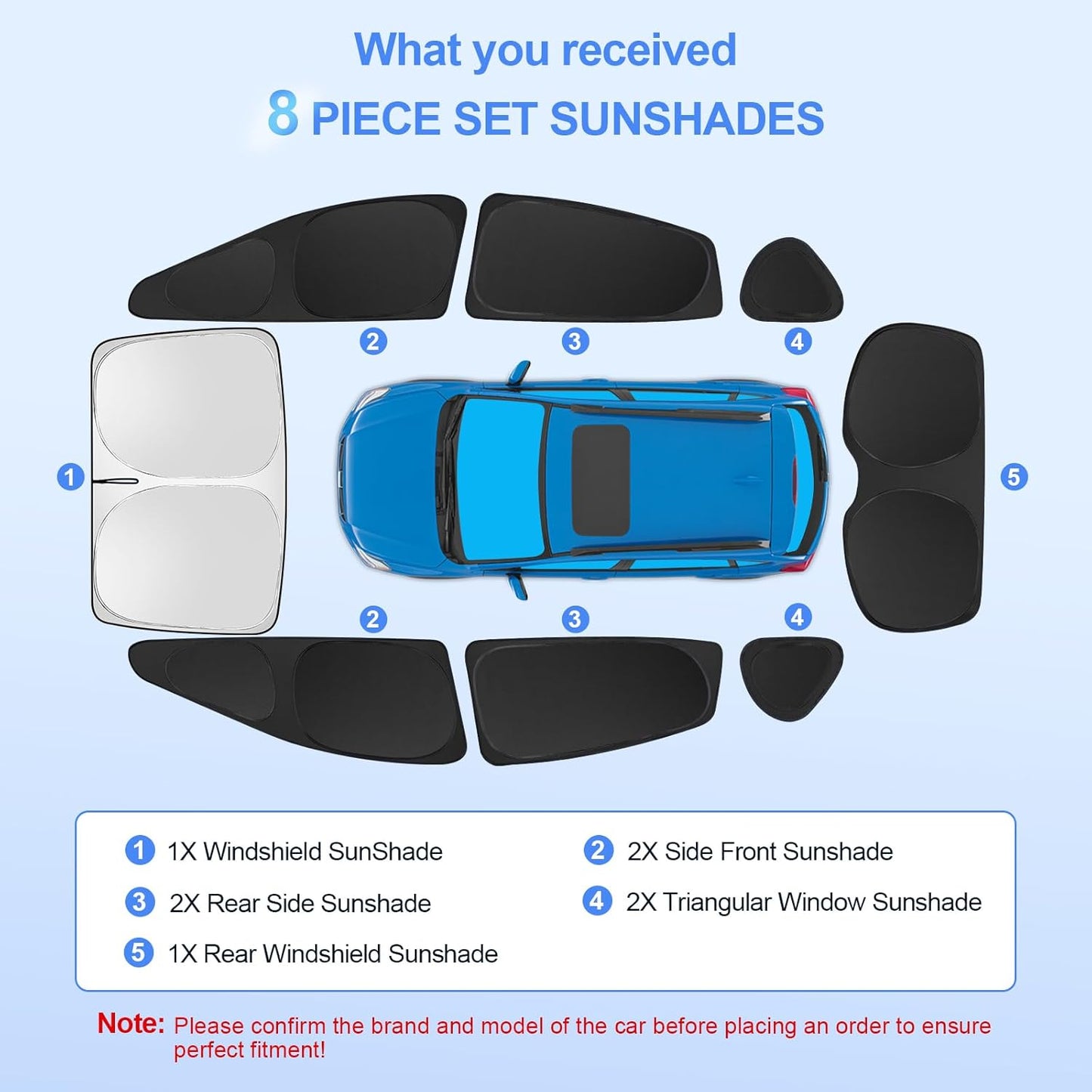 8pcs Car Window Shades for Subaru Crosstrek 2018-2023 Accessories,Windshield Side Rear Full Sunshade,Sun Visor UV Blocking, Privacy Protection and Blackout for Camping Outdoor