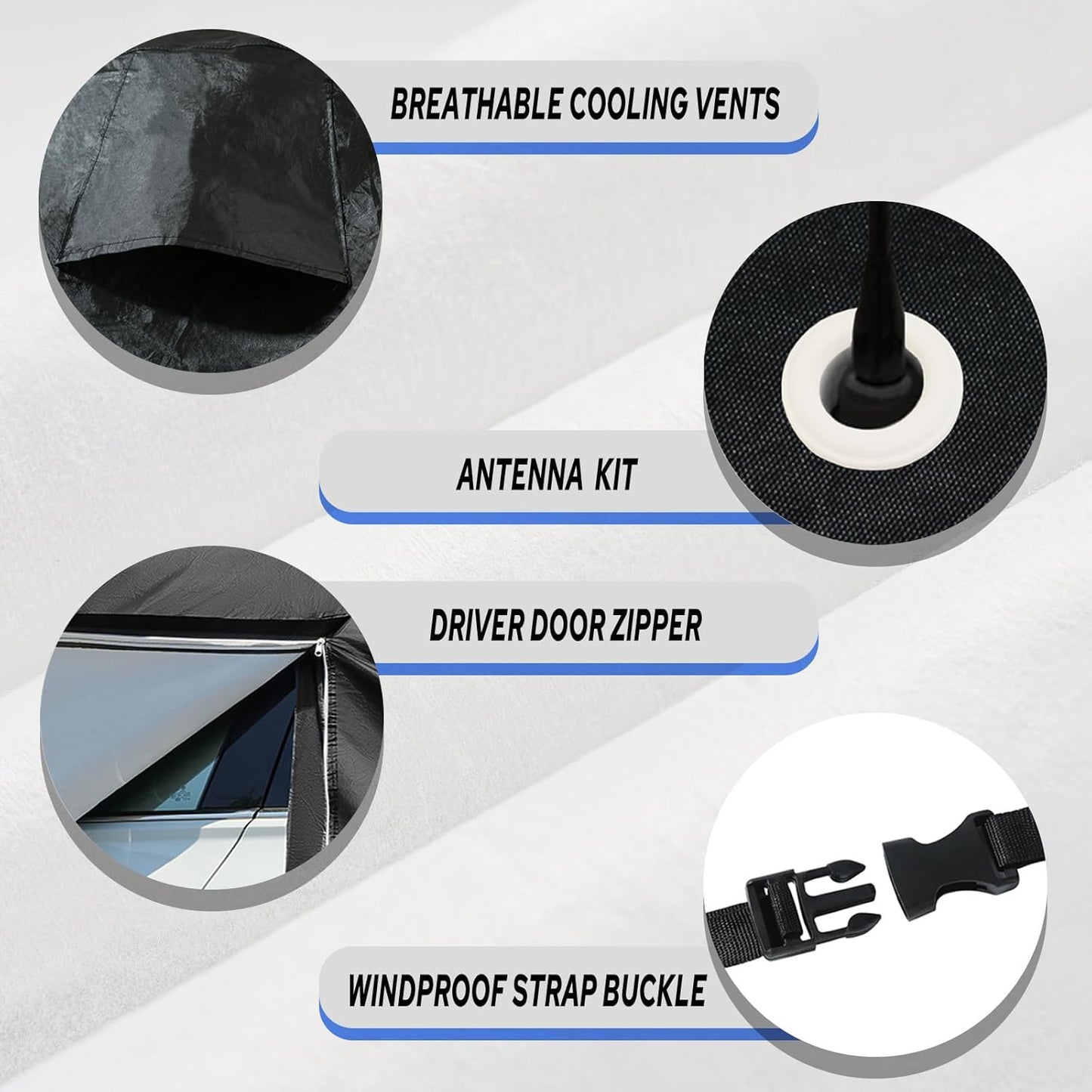 10-Layer Car Cover Waterproof All Weather for Automobiles, Universal Fit for Hyundai Accent, Mercedes C-Class, Toyota Corolla, Porsche 911/718, Sedan 168"-178" L, Size A3 (See Size Chart)